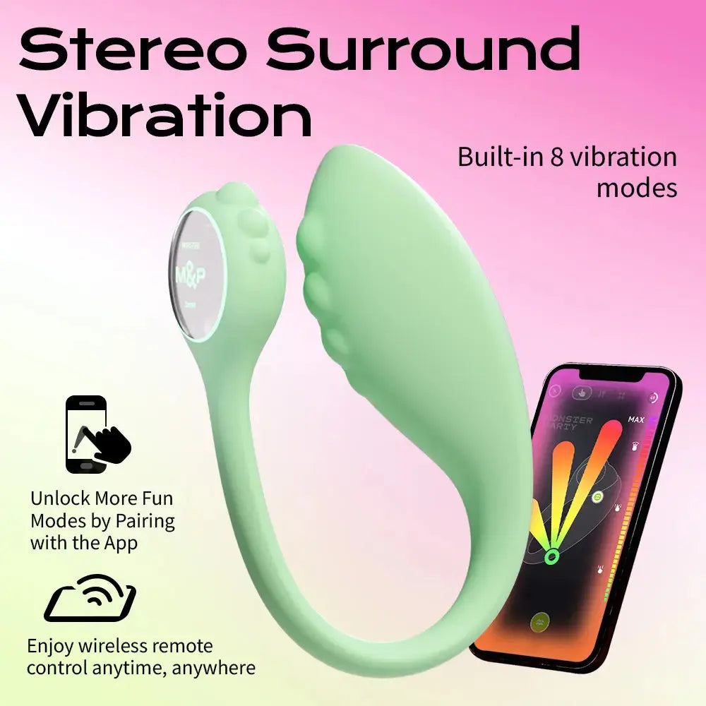 Monster Pub app vibrator Master Gokilla- Green App Controlled Vibrators Monster Pub 1P Smart Wireless Bluetooth Vibrator