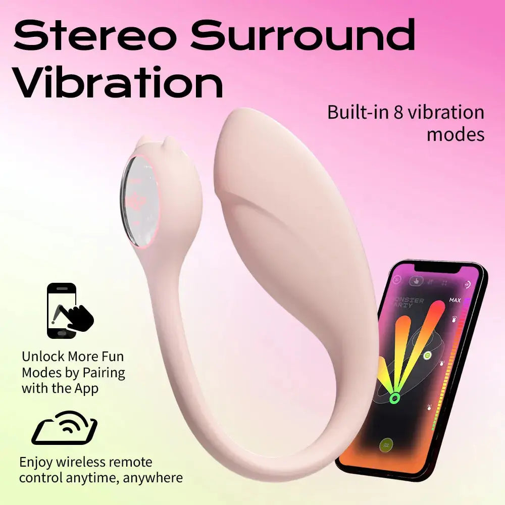 Monster Pub app vibrator Mr Devil- Pink App Controlled Vibrators Monster Pub 1P Smart Wireless Bluetooth Vibrator