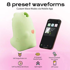 Monster Pub Green Magic Kiss Smart Clitoral Suction Egg Tongue Vibrator