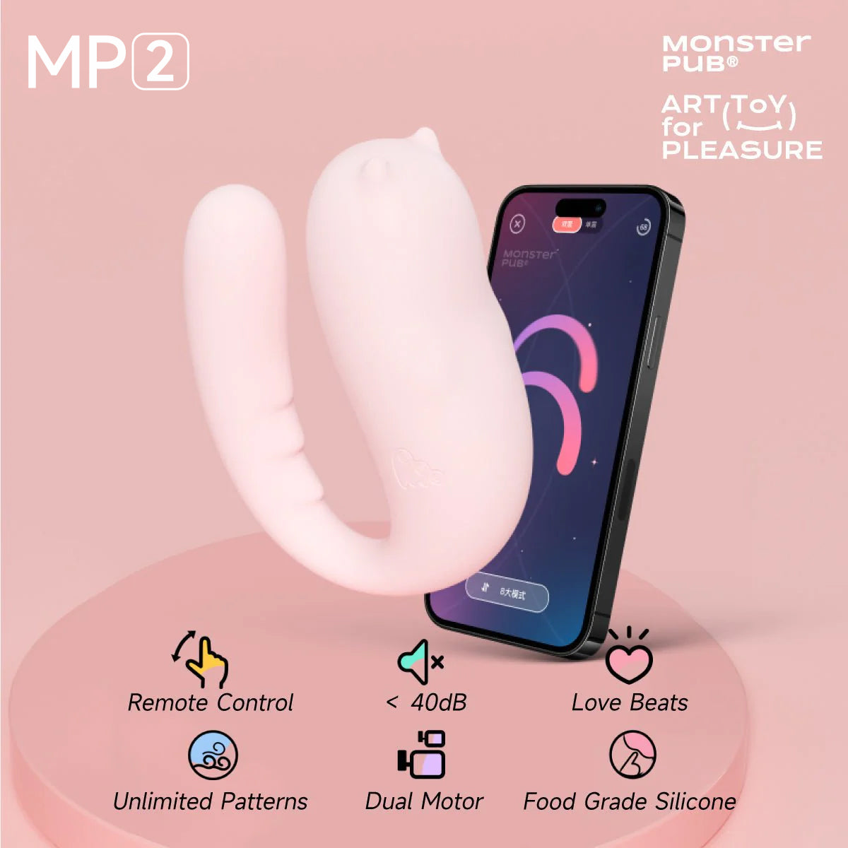 Monster Pub MP2 U-Shaped Remote Egg with Kegel