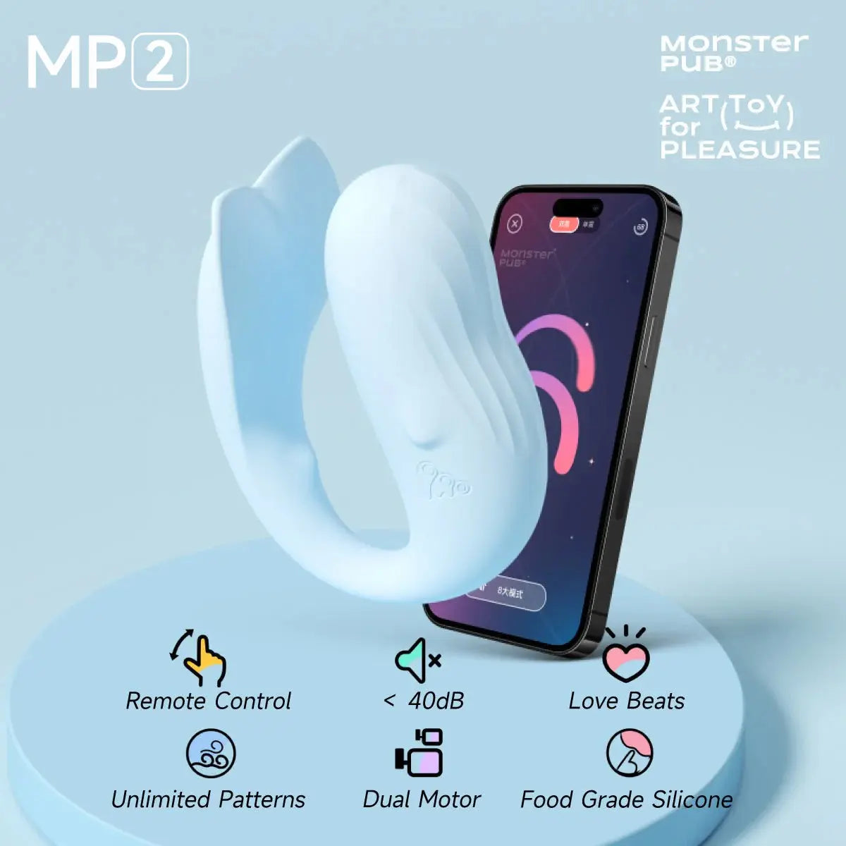 Monster Pub MP2 U-Shaped Remote Egg with Kegel