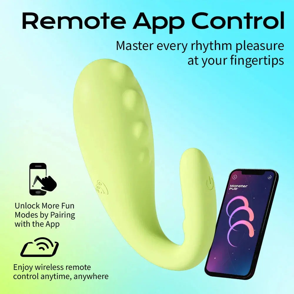 Monster Pub U-Type Vibrator Master Gokilla- Green / Excited Version Monsterpub 1X U-Shaped Remote Egg Vibrator