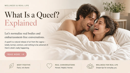 Calm educational scene explaining what a queef is without shame