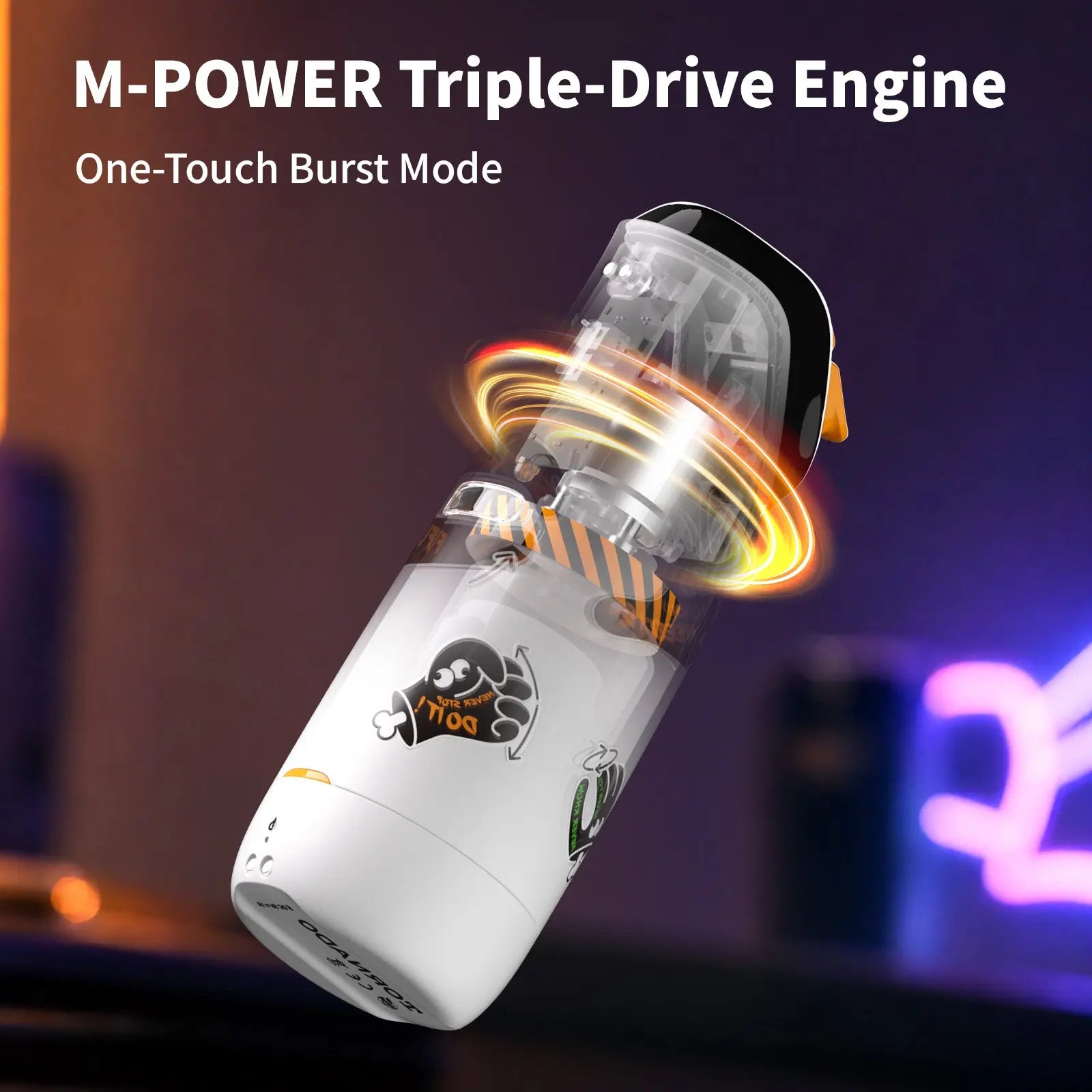 Monsterpub Tornado Smart Cup with AI Interaction App-connected, waterproof, 360° sensing, high-torque engine with swirling vibrations, and AI character interaction.