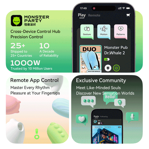 Monster Pub Duo MP2 U-Shaped Remote Egg with Kegel