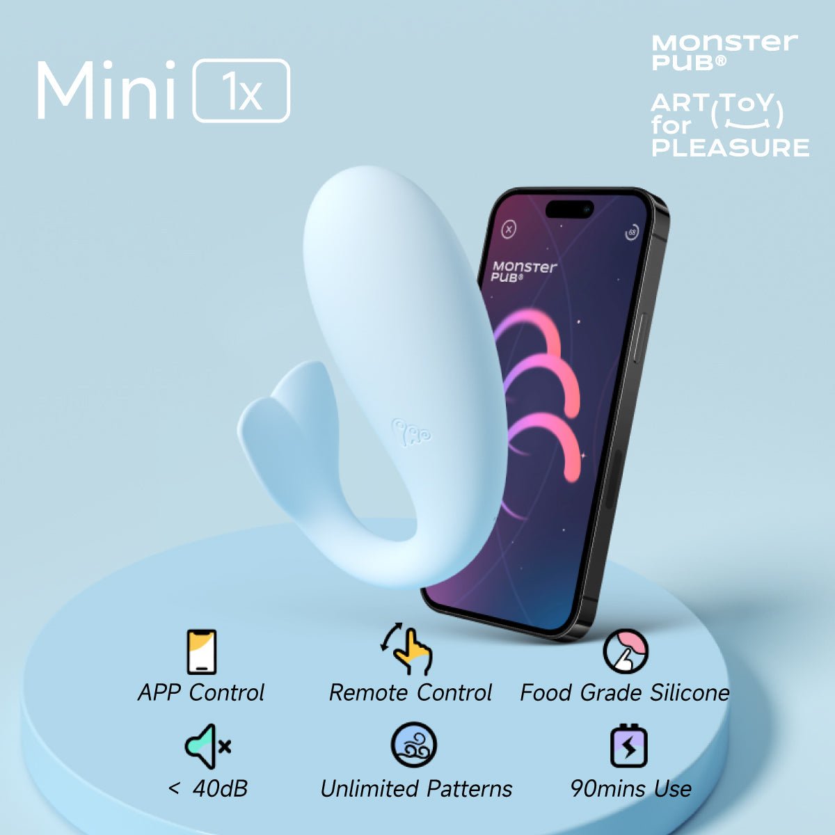 Monster Pub Excited Version Wireless Bluetooth Remote Fun Play Sex Toy App-Controlled & Hands-Free Panty Vibrator