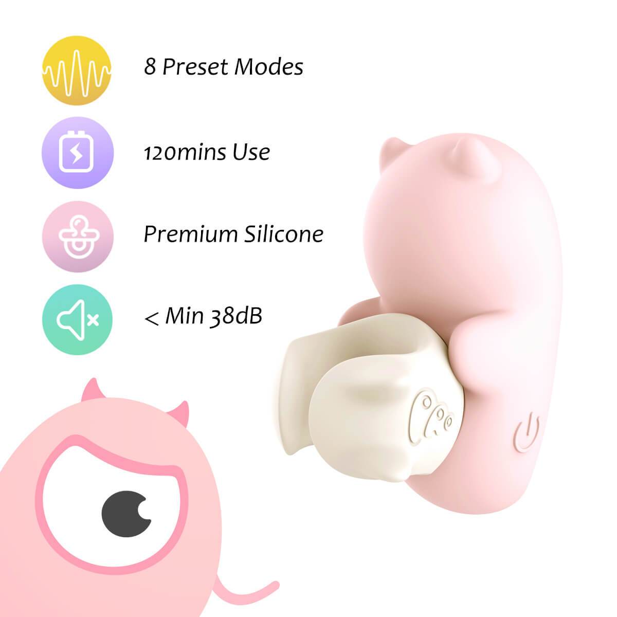 Monster Pub Ring Vibrator Pink Monster Pub Ring Clit Vibrator